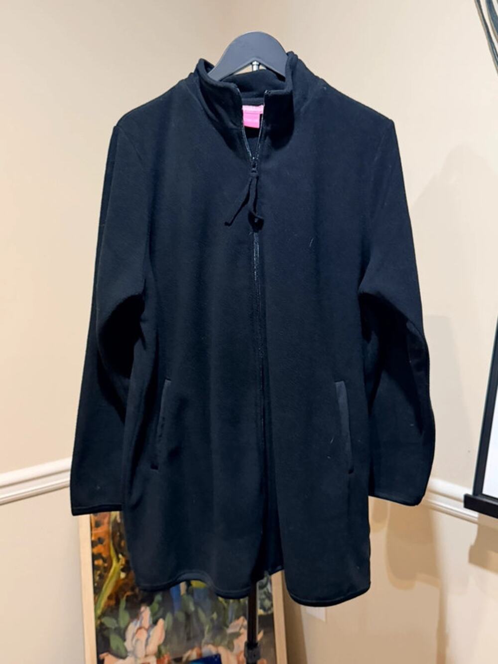 3 for $9 Woman Within Black fleece long jacket M